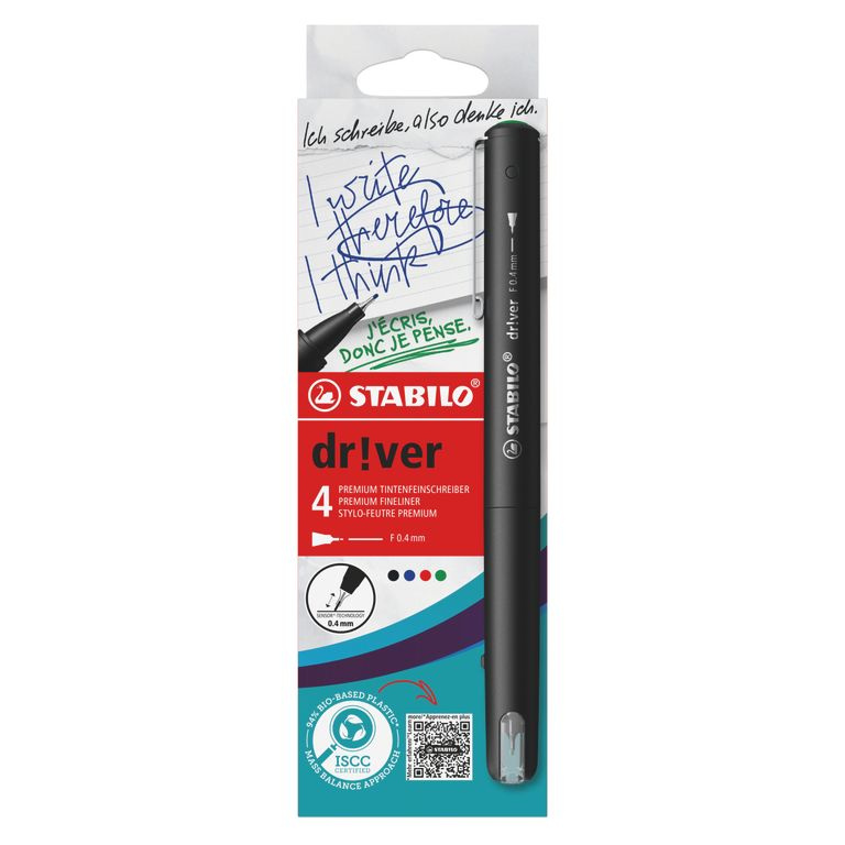 STABILO dr!ver Fine - jemný liner - sada 4 barev