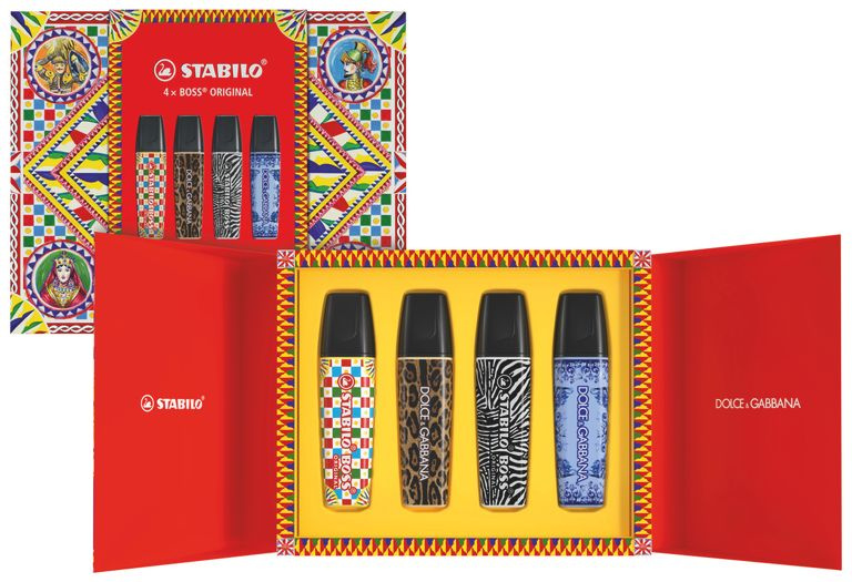 Zvýrazňovač STABILO BOSS ORIGINAL x Dolce&Gabbana Premium box - sada 4 barev