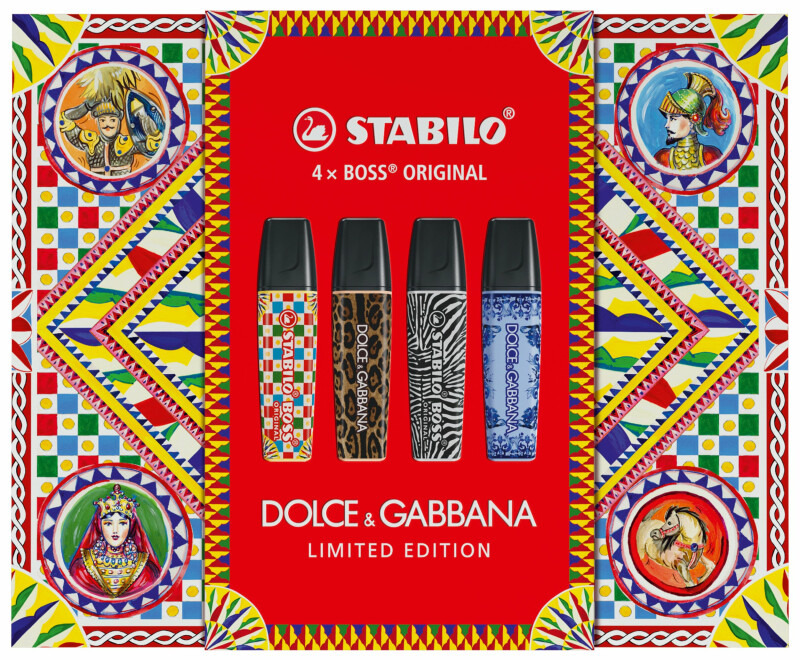 Zvýrazňovač STABILO BOSS ORIGINAL x Dolce&Gabbana Premium box - sada 4 barev