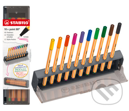 Liner STABILO point 88 Click Set - 10 barev Stabilo