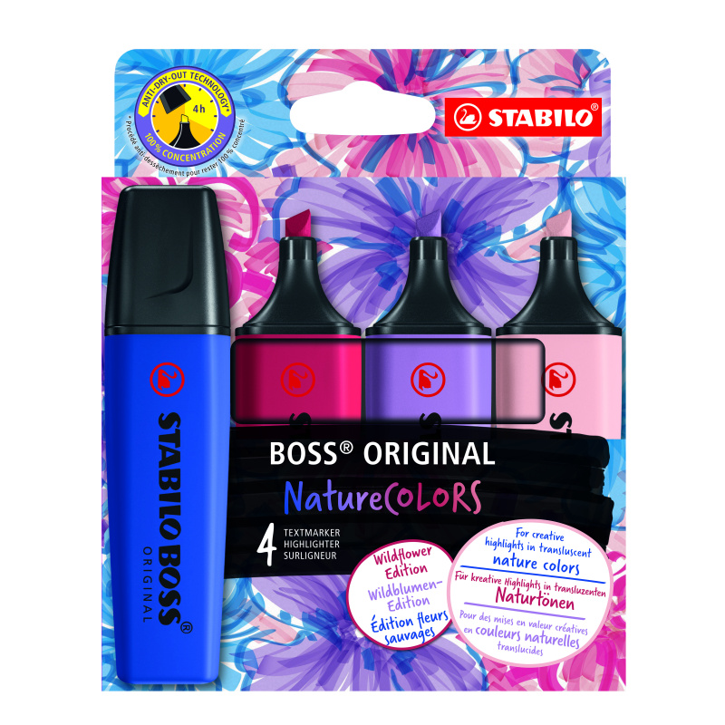 Zvýrazňovač STABILO BOSS NatureCOLORS Wildfowers - sada 4 barev