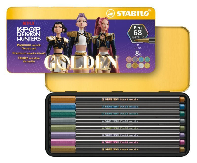 Fix - STABILO Pen 68 metallic KPop Demon Hunters - 8 ks sada - ve speciální edici Golden