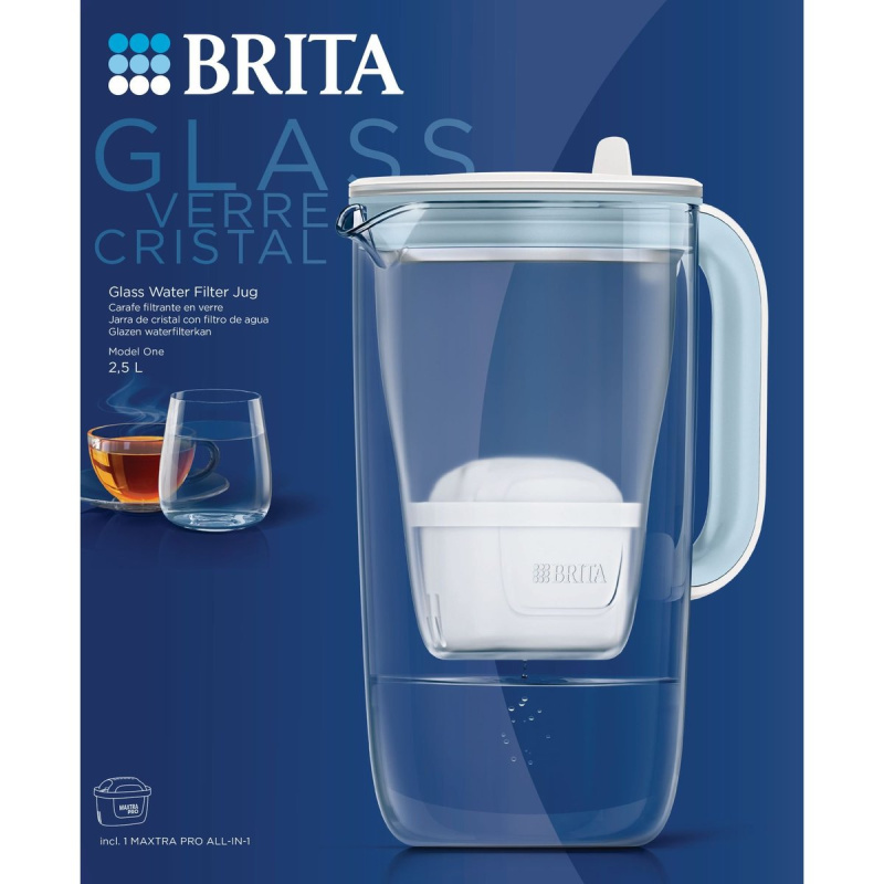 Brita Skleněná konvice světle modrá 2,5 l