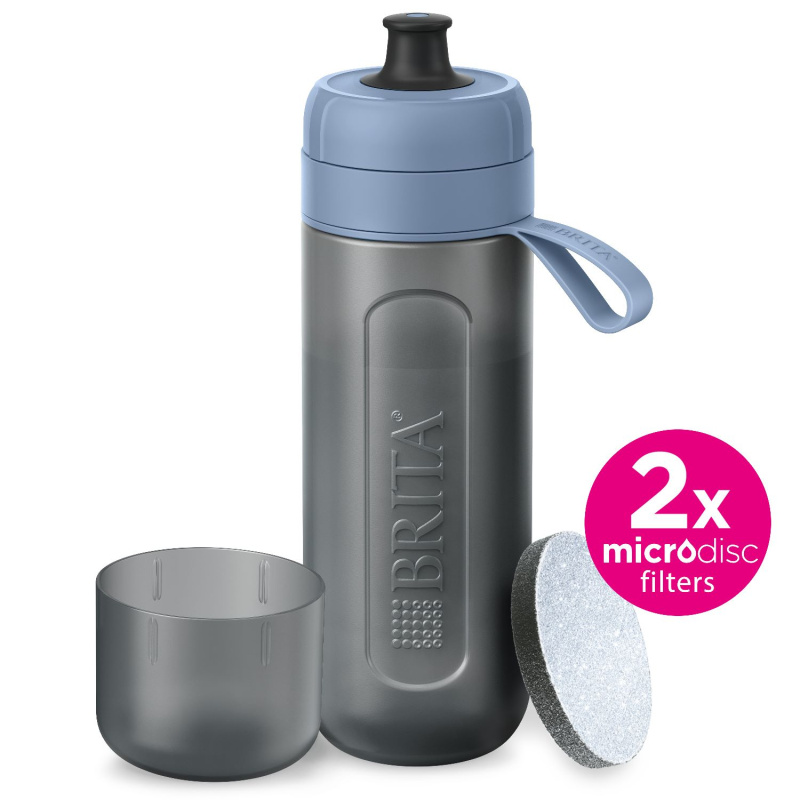 Brita Filtrační láhev na vodu Fill & Go Active se 2 filtry MicroDisc, 0,6 l, modrá 1052250