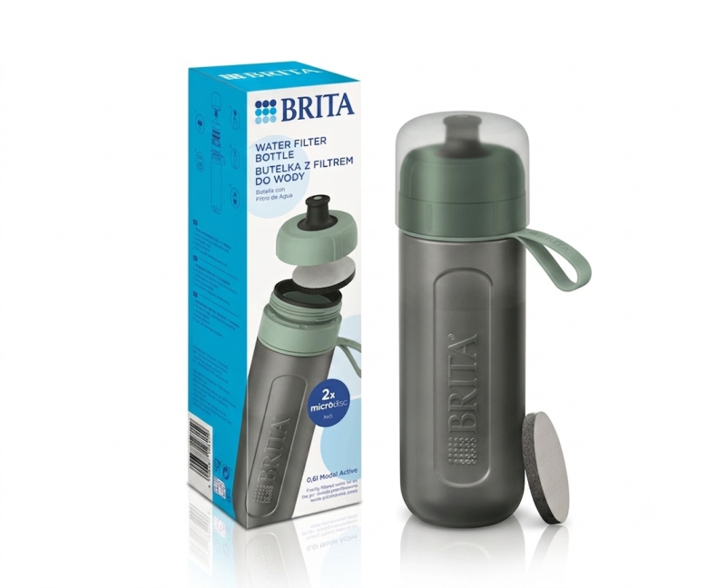 Brita Filtrační láhev na vodu Fill & Go Active se 2 filtry MicroDisc, 0,6 l, zelená 1052251
