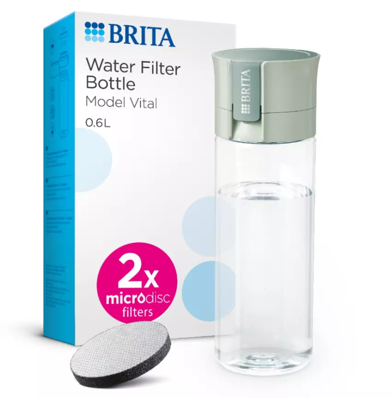 Brita BRITA Fill&Go Vital filtrační láhev na vodu 0,6l, +2x microdisc,  zelená, 2024 1052263