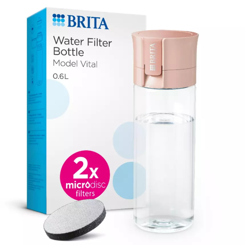 Brita BRITA Fill&Go Vital filtrační láhev na vodu 0,6l, +2x microdisc, meruňková, 2024 1052264