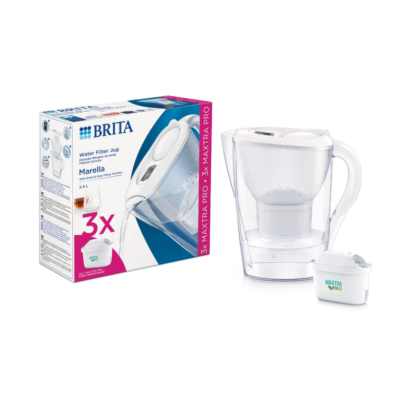 Brita Sada filtrační konvice Marella, 2,4 l, bílá + 3 filtry Maxtra Pro Pure Peformance 1052791