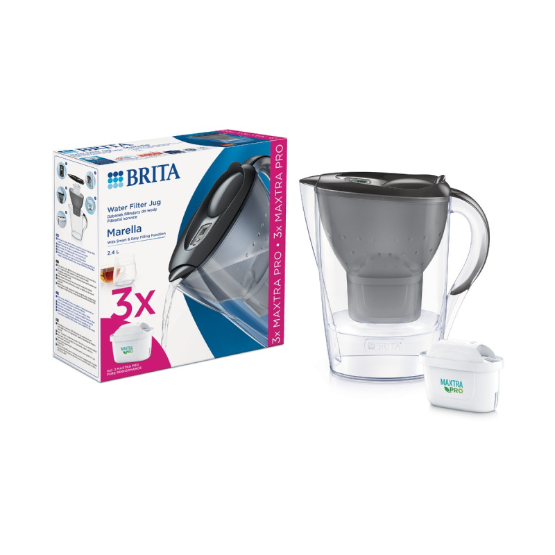 Brita Sada filtrační konvice Marella, 2,4 l, grafitová + 3 filtry Maxtra Pro Pure Peformance 1052796