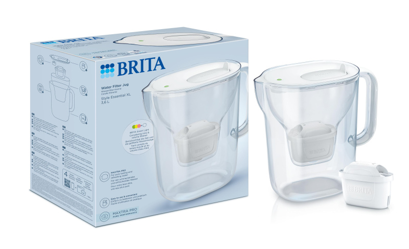 Brita Filtrační konvice Style Essential XL s filtrem Maxtra Pro Pure Performance, 3,6 l, bílá 1057788