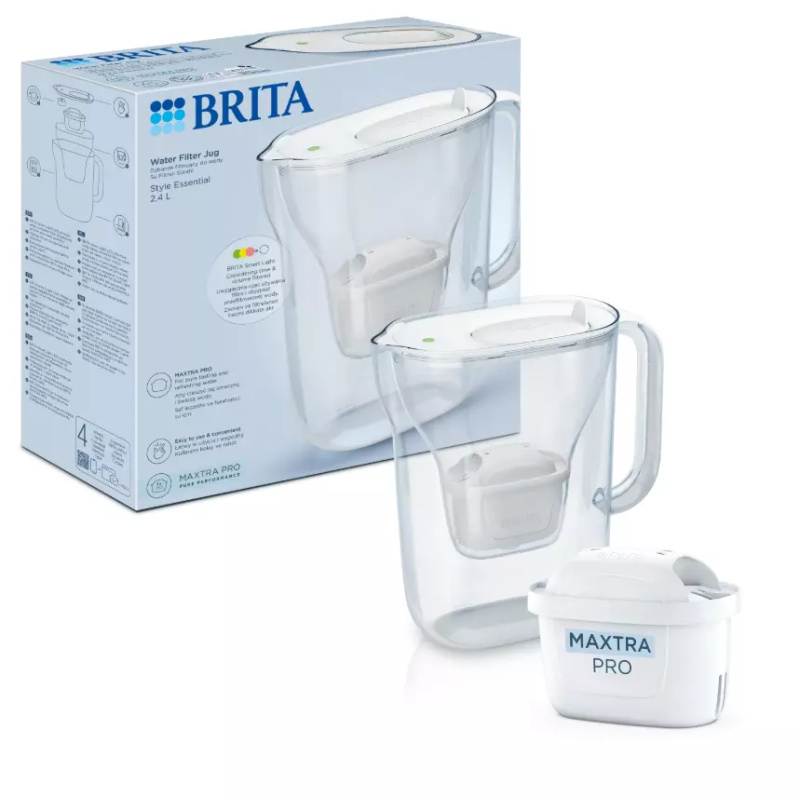 Brita Filtrační konvice Style Essential s 1 filtrem Maxtra Pro Pure Performance, 2, 4 l, bílá 1057789