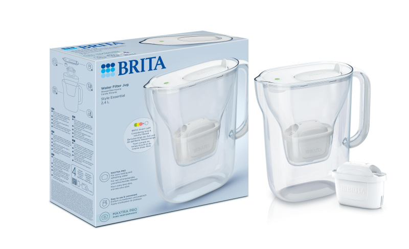 Brita Filtrační konvice Style Essential s 1 filtrem Maxtra Pro Pure Performance, 2, 4 l, bílá 1057789