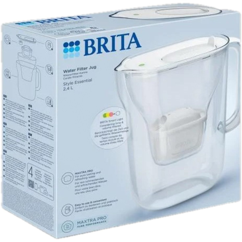 Brita Filtrační konvice Style Essential s 1 filtrem Maxtra Pro Pure Performance, 2, 4 l, bílá 1057789