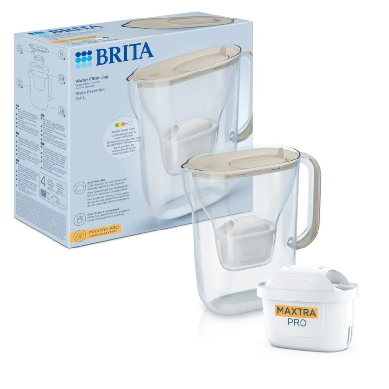 Brita Filtrační konvice Style Essential s filtrem Maxtra Hard Water Expert, 2, 4 l, písková 1057792