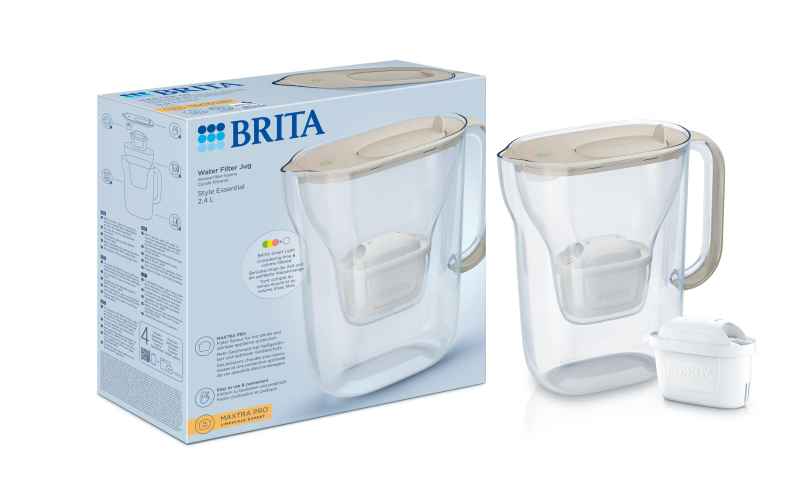 Brita Filtrační konvice Style Essential s filtrem Maxtra Hard Water Expert, 2, 4 l, písková 1057792