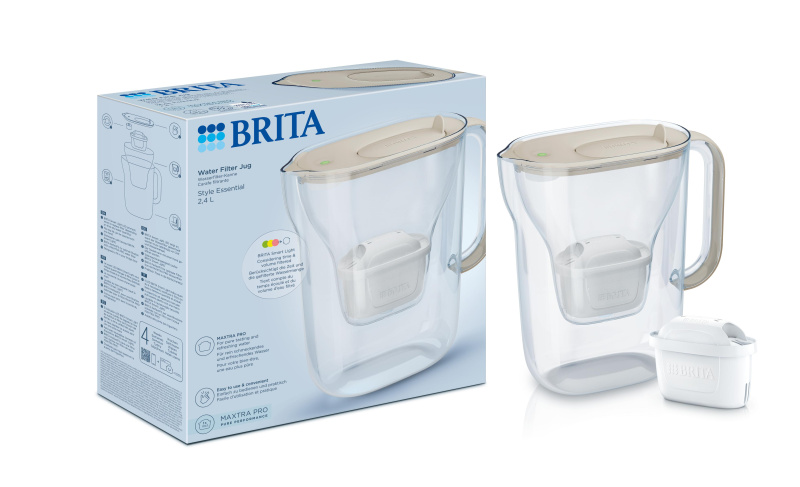 Brita Filtrační konvice Style Essential s filtrem Maxtra Pro Pure Performance, 2, 4 l, písková 1057794