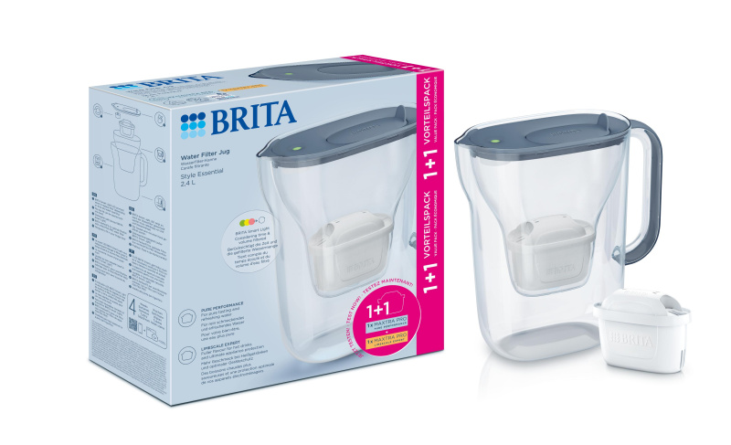 Brita Filtrační konvice Style Essential s filtrem Maxtra Pro Pure Performance, 2, 4 l, šedomodrá 1057796