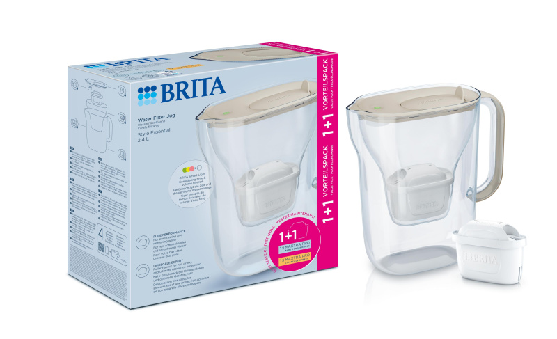Brita Filtrační konvice Style Essential s filtrem Maxtra Pro Pure Performance, 2, 4 l, písková 1057797