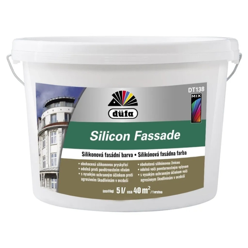 düfa Silikonová fasádní barva DT138 bílá 5 l