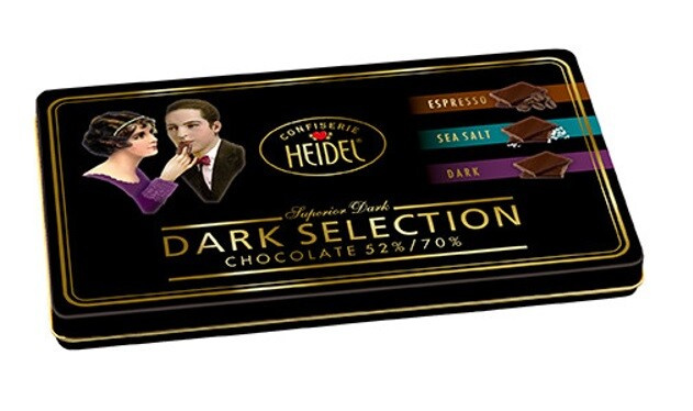 HEIDEL Kolekce hořkých čokolád plech 120 g