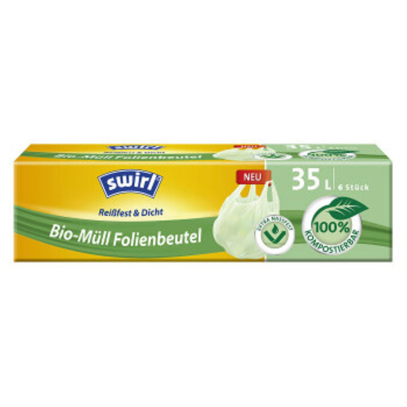 SWIRL BIO kompostovatelné pytle s uchy 35 litrů 6 ks