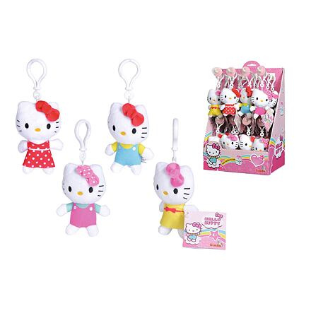 Plyšová klíčenka Hello Kitty, 10 cm, 4 druhy, DP24
