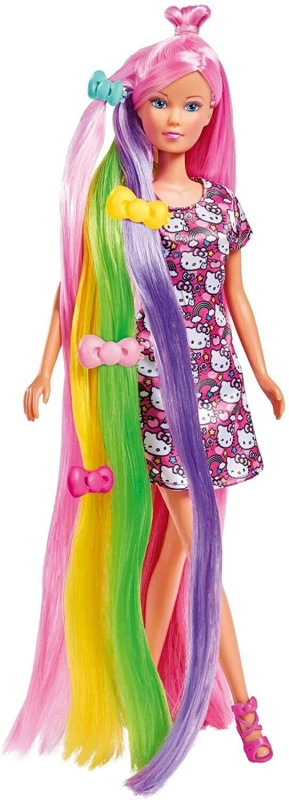 SIMBA Panenka Steffi Hello Kitty s duhovými vlasy