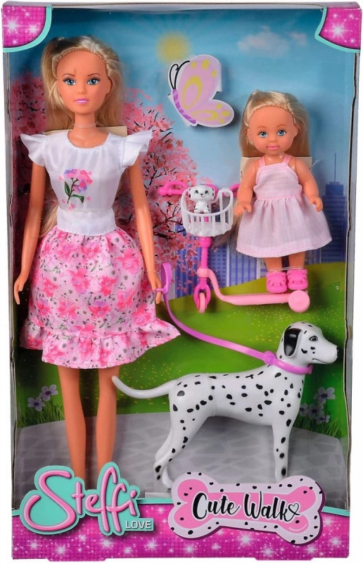SIMBA Steffi a Evi na procházce se psem