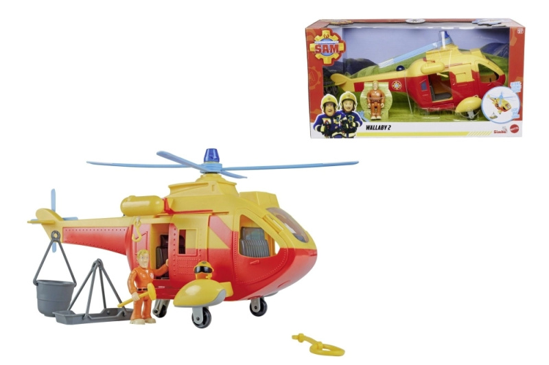 helikoptéra wallaby ii požárník sam s figurkou a světelnými a zvukovými efekty