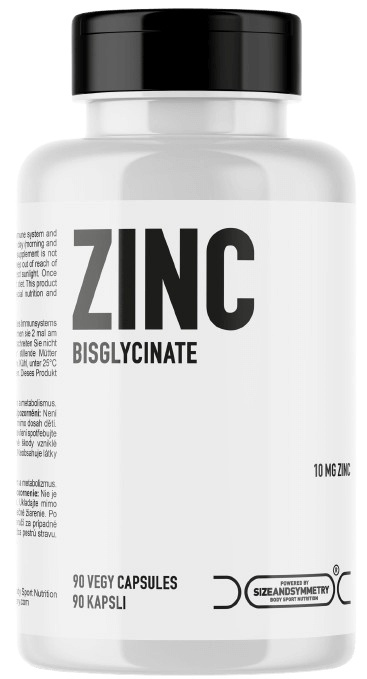 SizeAndSymmetry Zinek Bisglycinate, 90 kapslí