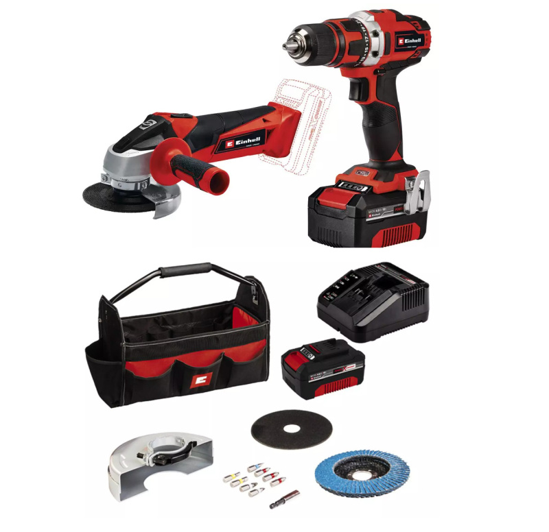 Einhell Sada akumulátorového nářadí TE-TK 18/2 Li Kit (CD+AG)
