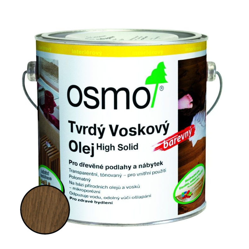 Olej tvrdý voskový Osmo 3075 černý 2,5 l