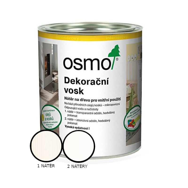 Vosk dekorační Osmo 3186 intenzivní bílý 2,5 l
