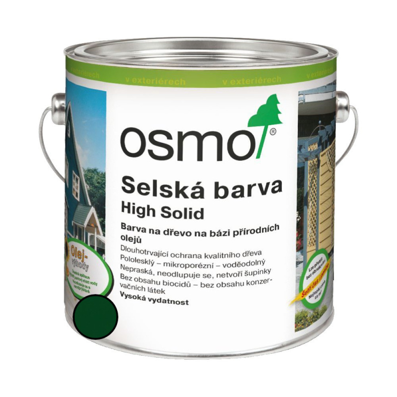 Nátěr venkovní Osmo 2404 Selská barva jedlově zelená 2,5 l