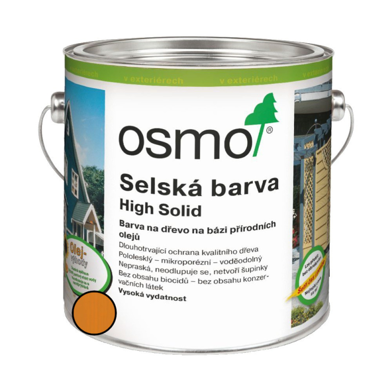 Nátěr venkovní Osmo 2203 Selská barva smrkově žlutá 2,5 l