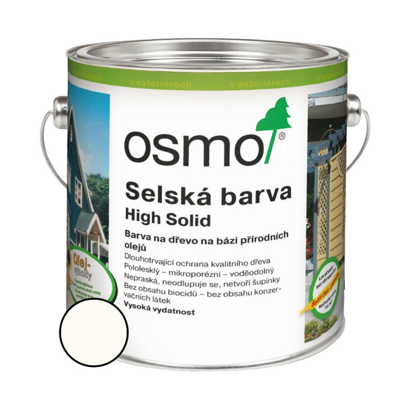 Nátěr venkovní Osmo 2101 Selská barva bílá 2,5 l l