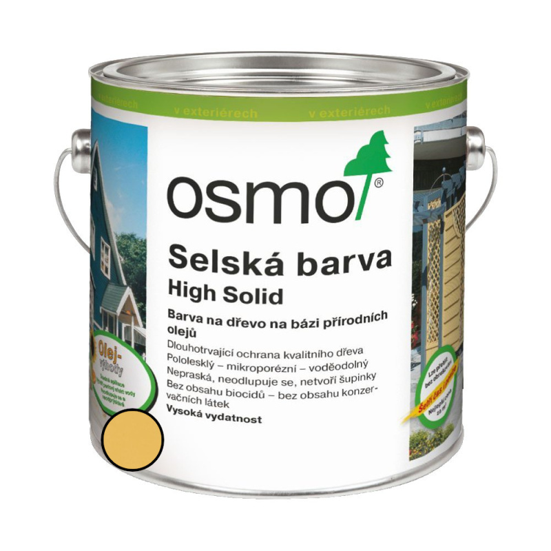 Nátěr venkovní Osmo 2205 Selská barva slunečně žlutá 0,75 l