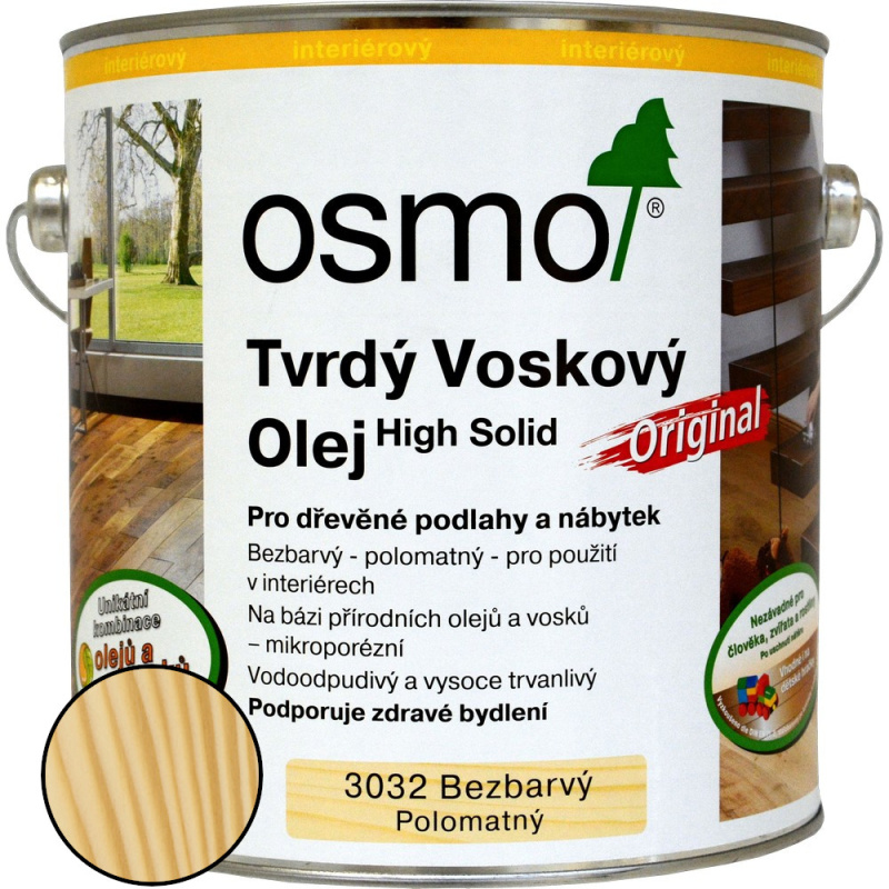 Olej tvrdý voskový Osmo Original 3032 bezbarvý 0,375 l