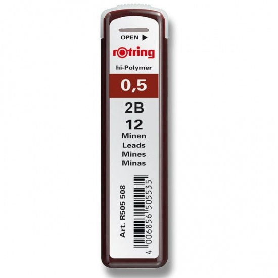 Tuhy 0.5mm 2B 12ks Rotring