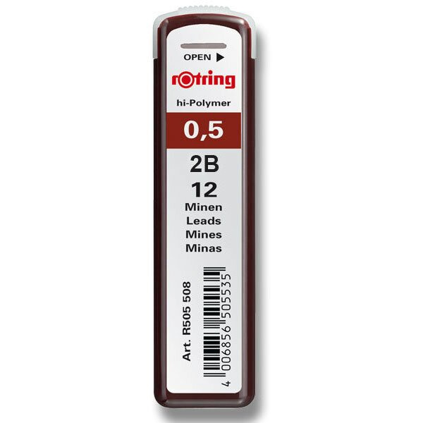 Tuhy 0.5mm 2B 12ks Rotring