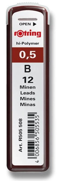 Tuhy 0.5mm B 12ks Rotring