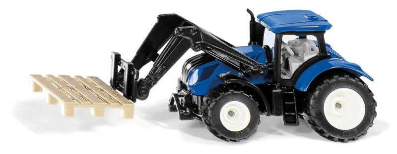 Siku Blister traktor New Holland s paletovými vidlemi a paletou