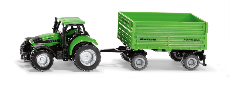 SIKU Blister - traktor DEUTZ-FAHR s přívěsem Fortuna