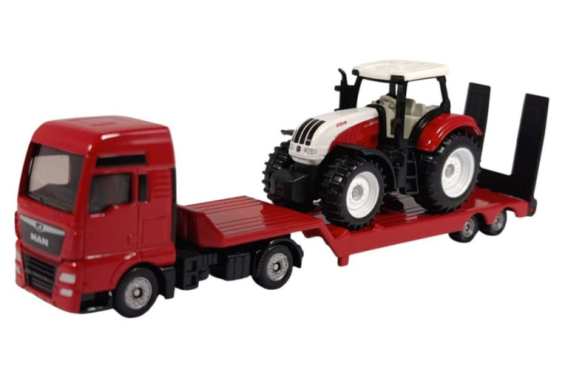 SIKU Super 1764 tahač MAN s traktorem Steyr
