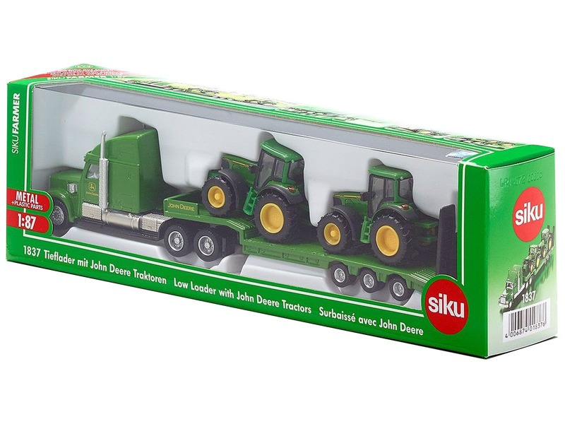 Siku Tahač s podvalníkem a traktory John Deere