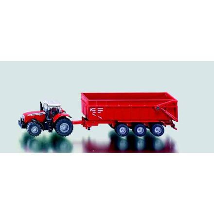 SIKU Farmer - Traktor Massey Ferguson s přívěsem, měřítko 1:87