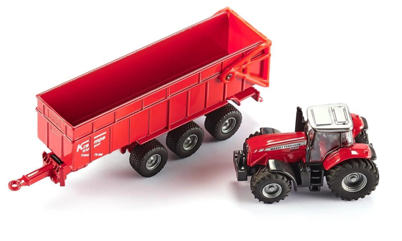 SIKU Farmer - Traktor Massey Ferguson s přívěsem, měřítko 1:87