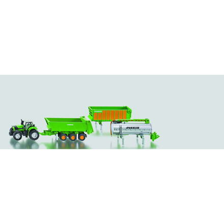 Siku Traktor Deutz se sadou přívěsů, 1:87