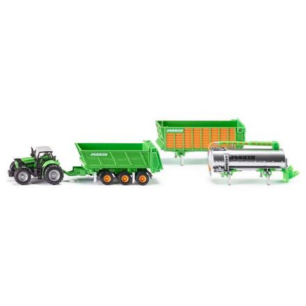 Siku Traktor Deutz se sadou přívěsů, 1:87