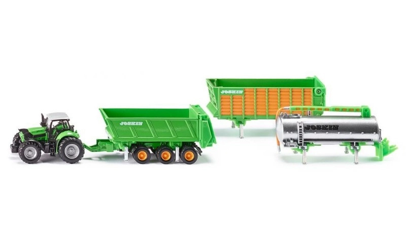 Siku Traktor Deutz se sadou přívěsů, 1:87